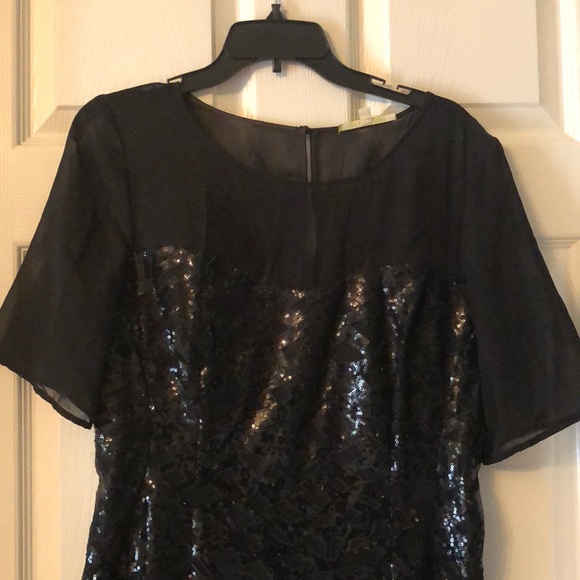 Gianni Bini Black sequin & sheer LBD - Picture 5 of 6